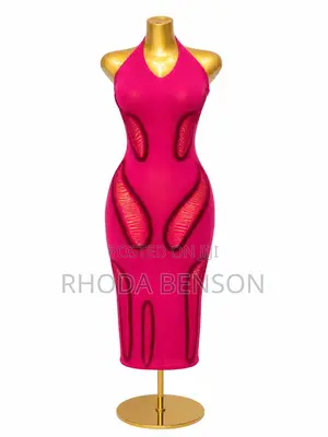Bold Cutout Detail Halter Curve Dress