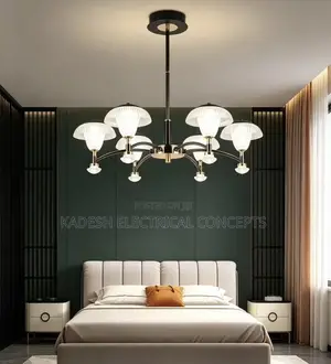 Modern Led Chandelier Ceiling Lamp Real Shade for Living Room Bedroom