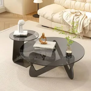Modern Nesting Coffee Table Set – Tempered Glass Center Side Table