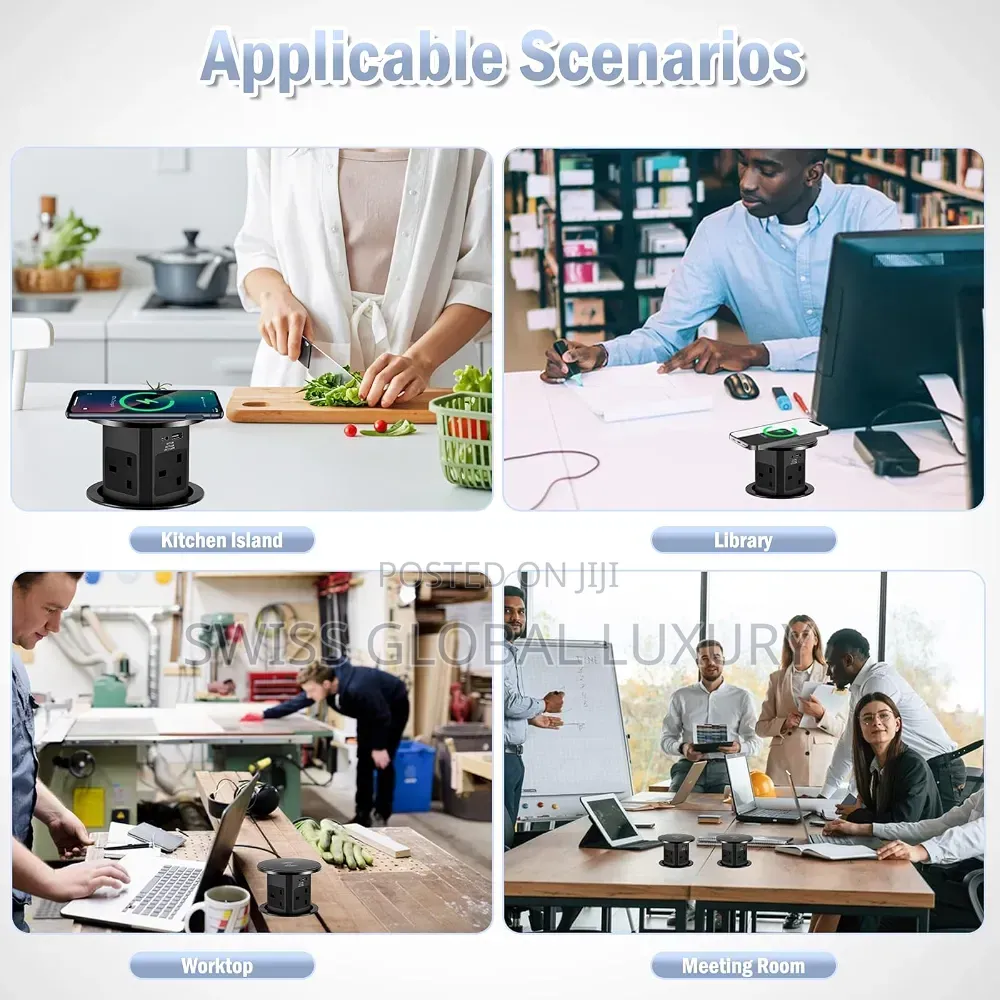 High Quality Pop Up Table/Desktop Socket With Wireless Charging Port.