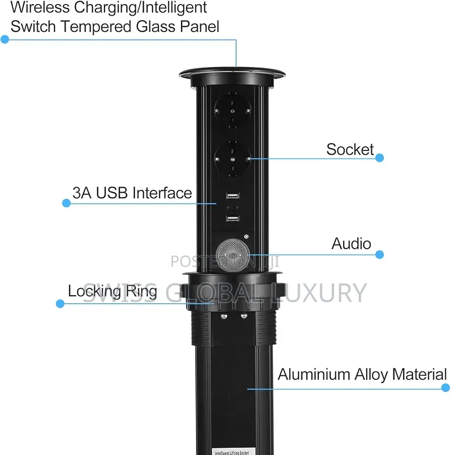 High Quality Pop Up Table/Desktop Socket With Wireless Charging Port.