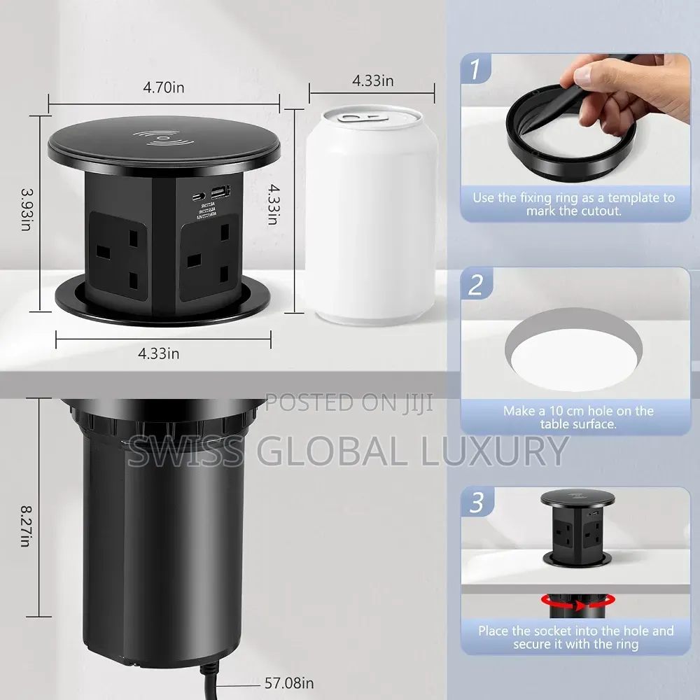 High Quality Pop Up Table/Desktop Socket With Wireless Charging Port.