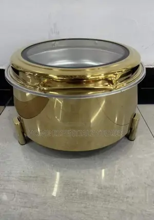 Round Hydraulic Chafing Dish and Glass Lid - Luxury Buffet Food Warmer