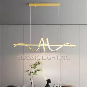New Curved Dining Desk Led Pendant Lamp Nordic Modern Simple Light