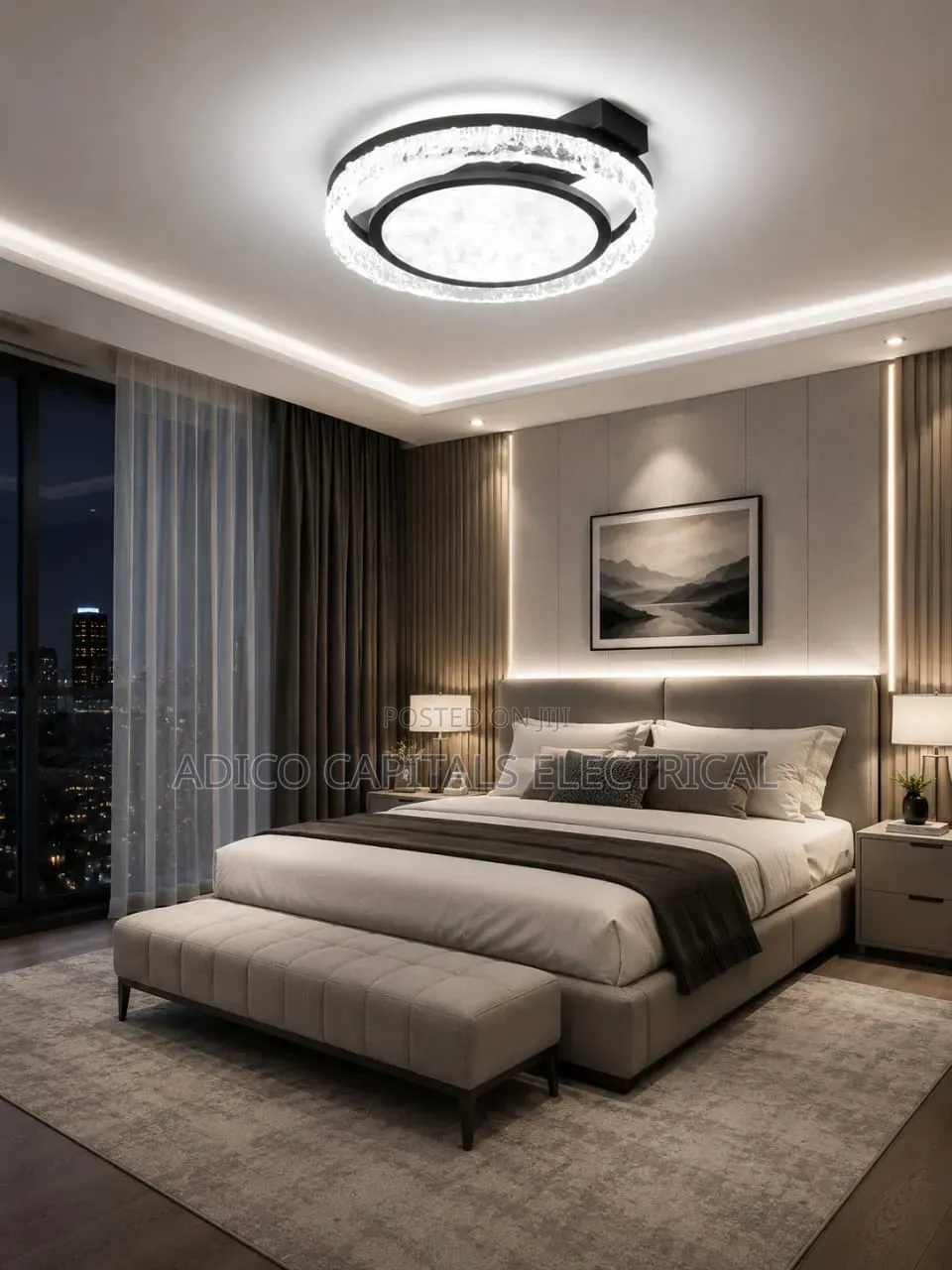 Ceiling Crystal Flush Light