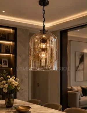Nordic Glass Smokey Gray Amber Hanging Pendant,Lustre Suspension Lumi