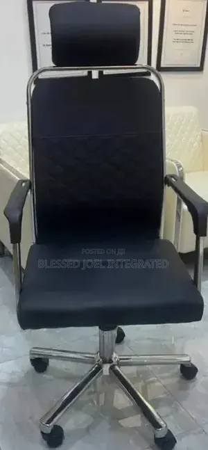 Black Office Swivel Chair With Headrest