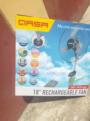 Qasa Vigor Rechargeable Fan – Powerful 18" Standing Fan