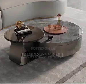 Luxury Rotating Center Table With Tempered Glass Top