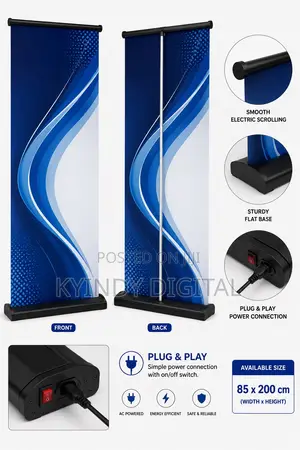 Electric Double-Sided Scrolling Roll-Up Banner (85 × 200 Cm)