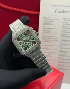 Iced-Out Cartier Skeleton Watch