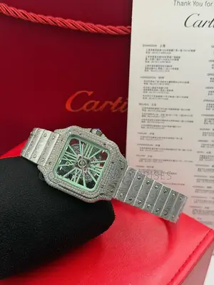 Iced-Out Cartier Skeleton Watch