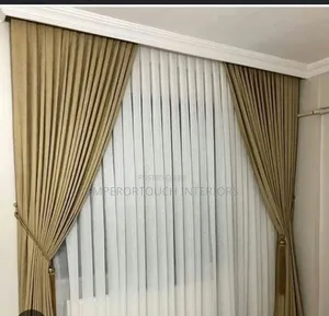 Two Pair's of Gold Modern Curtains