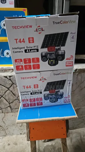 T44 4 Lens Solar Camera 3-Auto-Rotate V380 Smart Ai High Quality
