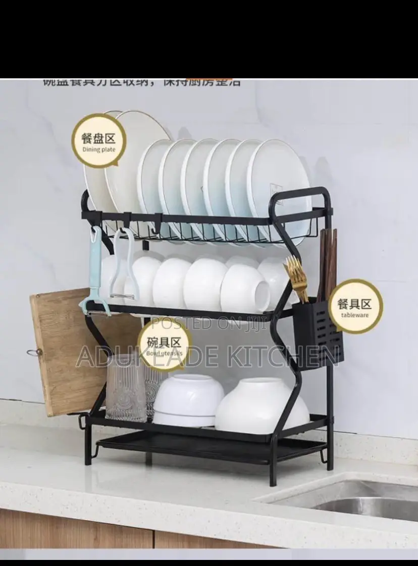 3tiers Anti-Rust Fancy Plate Rack