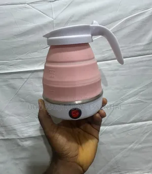 Foldable Silicone Electric Travel Kettle - 600ml (Pink)