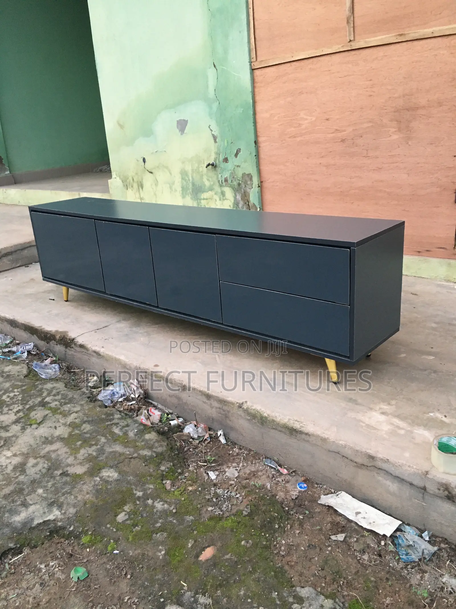 5 and Half Grey Color TV Console