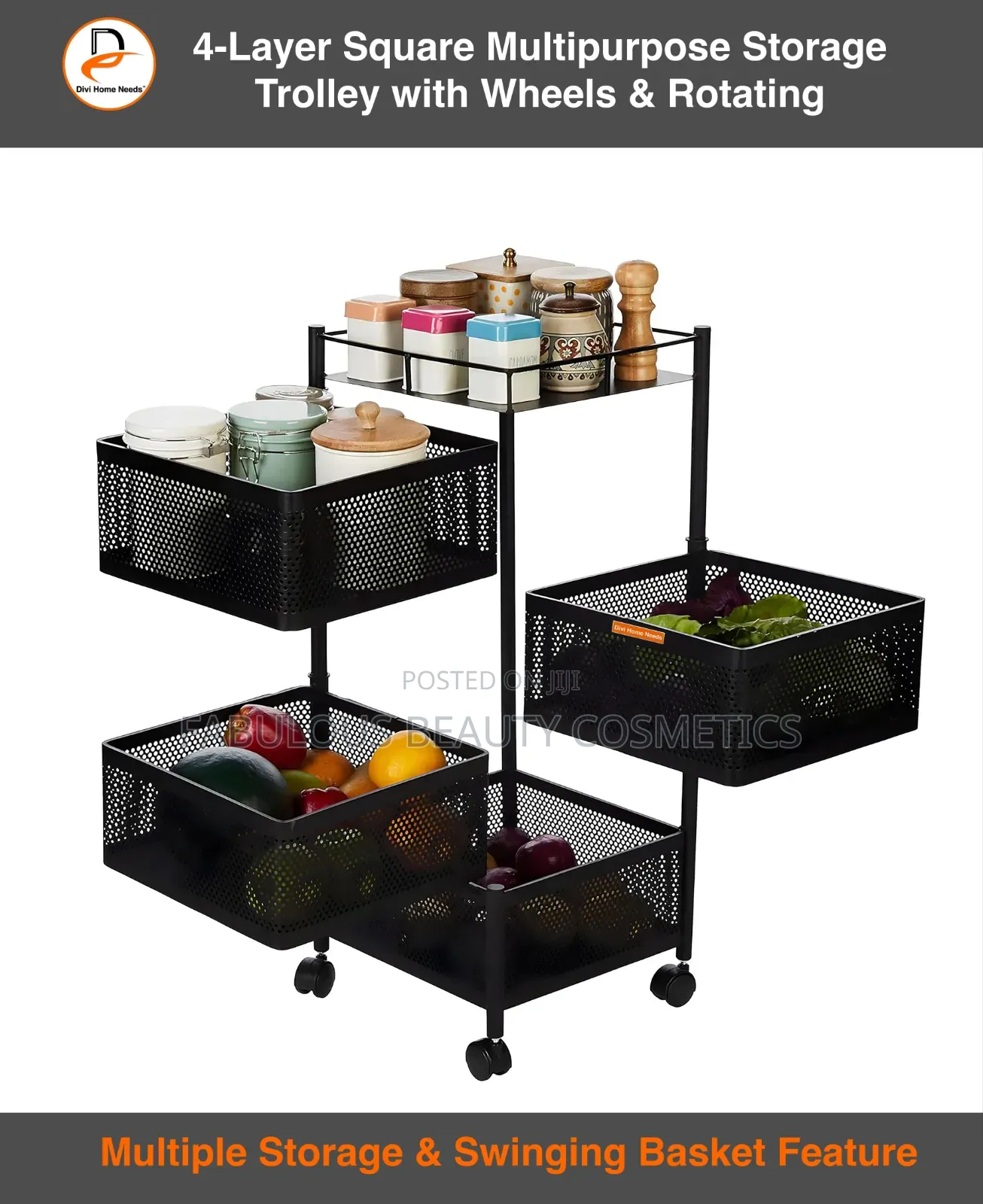 4 Step •Rotating Kitchen Baskets •Fruit and Vegetable Storage.