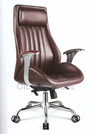 ​Luxury Ergonomic Executive Office Chair – Premium Brown Leather