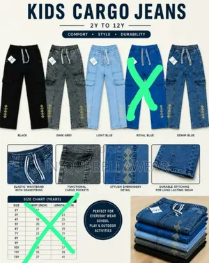 3yrs to 12yrs Kids Brandnew High Quality Premium Luxury Jean Trousers