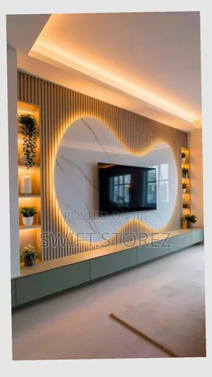 Irregular Shaped TV Console