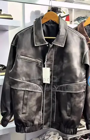 High Quality Luxury Leather Jacket; High Textured