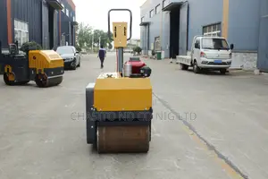 Double Drum Roller Hand Push Vibratory Road Roller With Kawasak Pump