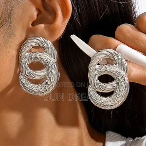 Sliver Toned Woman Gifts Earrings Accessories
