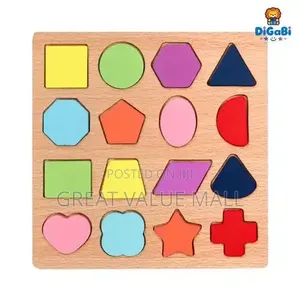 Wooden Shape Matching Puzzle - Montessori Educational Toy for Toddlers