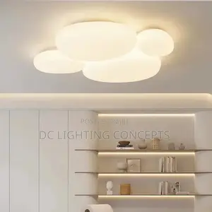 Modern Minimalist Oval Iron Acrylic LED Flush Mount Ceiling Light.
