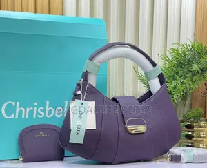 Luxury Chrisbella Bag Purple Green PU Leather - Brand New + Dust Bag