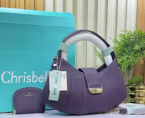Luxury Chrisbella Bag Purple Green PU Leather - Brand New + Dust Bag