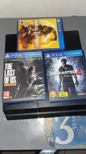 PS4 Fat Console With 3 Disc Only for Sale and No Pad