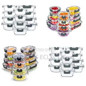 12-Piece Glass Food Storage Container Set With Airtight Lids