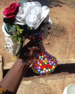 Beaded Flower Vases