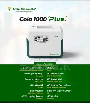COLA 1000 Plus (500W) Solar Generator for Sale in Abuja
