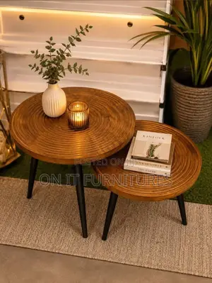 Modern Nesting Coffee Table Set – Wooden Side Tables for Living Room