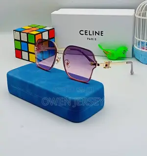 Luxury Celine Gradient Square Sunglasses – Elegant Gold Frame