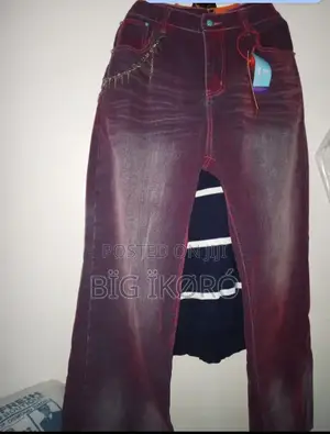 Burgundy Overdryed Jeans