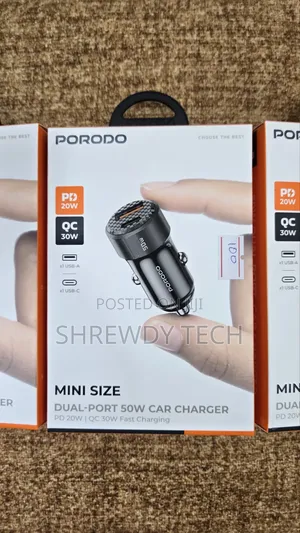 Mini Size Dual Port 50W Car Charger