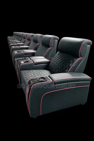 This Black Leather Home Theater Sofa