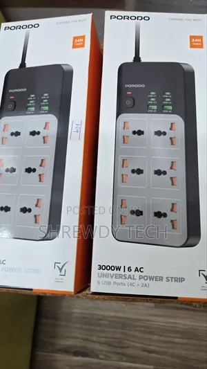 Porodo Extension Box 3000W Universal Power Strip