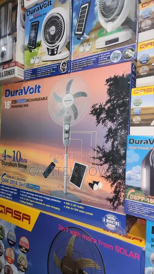 18" AC/Dc Solar Rechargeable Fan (Duravolt)