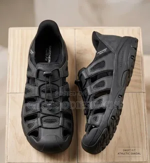 Skechers Swift Fit Athletic Sandal in Black/Brown/Gray Size 40-48