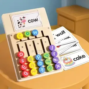 Letter Matching and Word Building Learning Board + 12 Double-Sided