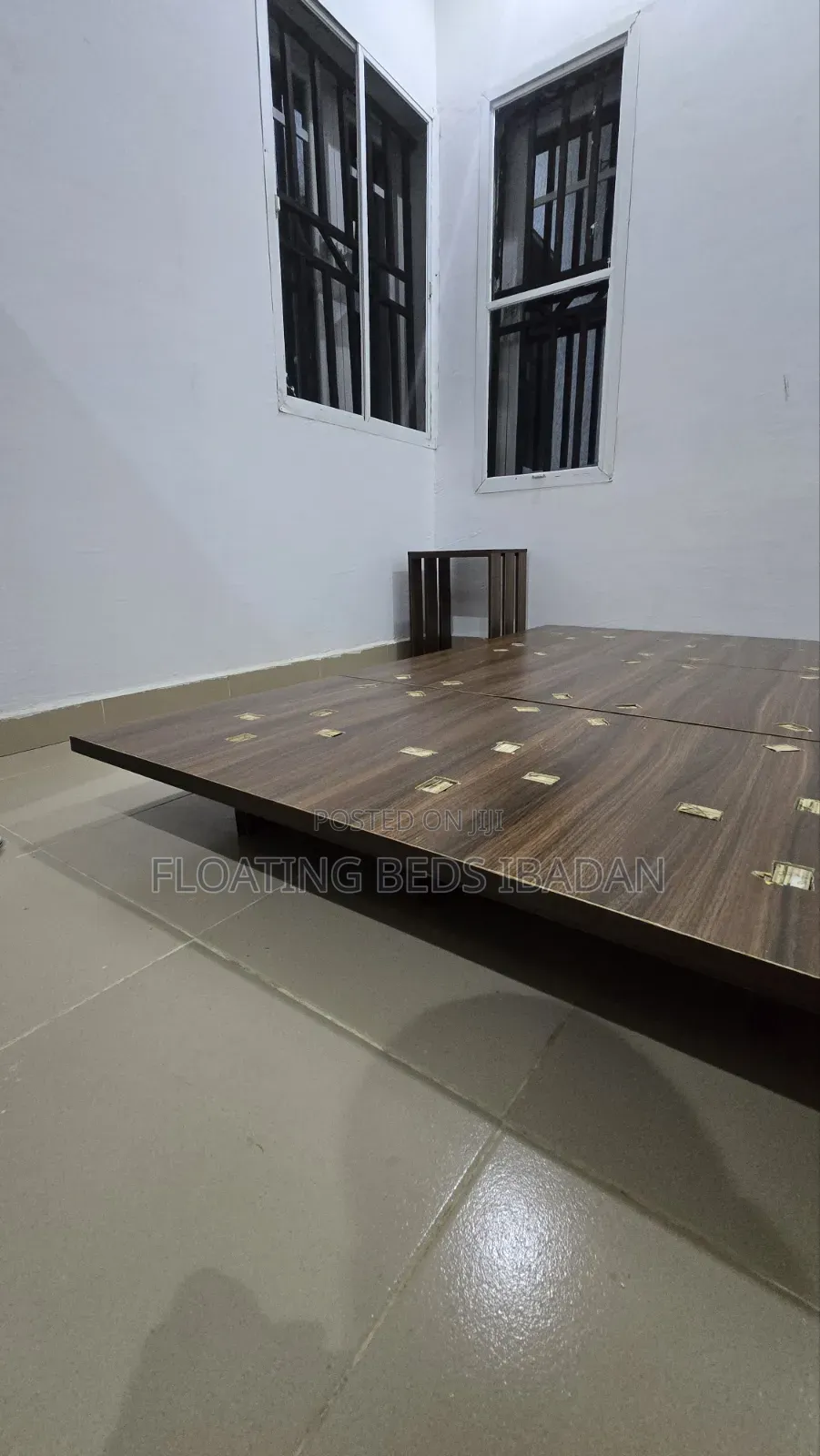 Floating Bed With Custom Bedside Table