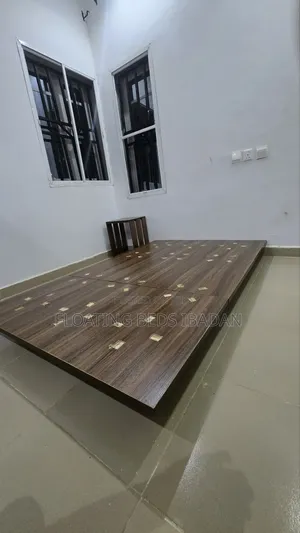 Floating Bed With Custom Bedside Table