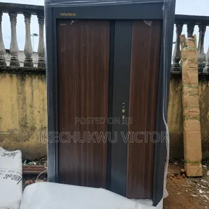 4ft Walnut Central-Accent Security Steel Door