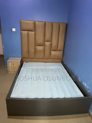 4 by 6 Bedframe With Tall Padded Headboard