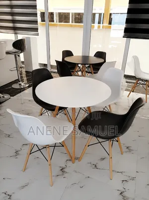 Modern 4-Seater Dining Table Chair Set – Black White